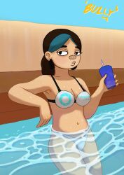 bikini bully_draws drinking lily_alvarez pool tagme