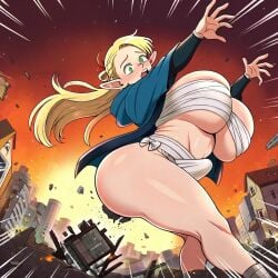 1futa ai_generated ass big_ass big_breasts big_butt breasts city_destruction debris destruction dungeon_meshi earthquake erection erection_under_clothes erection_under_loincloth falling_debris falling_rocks fundoshi fundoshi_futanari fundoshilover101 futanari giantess happi_(clothing) huge_ass huge_breasts huge_butt marcille_donato sarashi