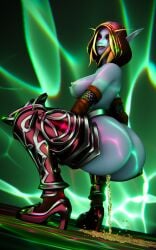 big_ass big_breasts big_butt boots breasts elf elf_female female female_only gloves gloves_and_boots_only hard_nipples peeing redbox42 smirk smirking squatting sylvanas_windrunner urinating urination urine urine_stream warcraft watersports world_of_warcraft