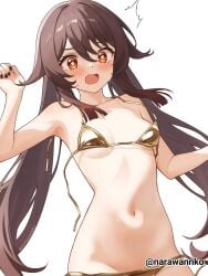 1girls 2d 2d_(artwork) 2d_artwork almost_naked almost_nude armpit armpit_peek armpits bare_armpits bare_arms bare_belly bare_chest bare_hands bare_hips bare_legs bare_midriff bare_navel bare_shoulders bare_skin bare_thighs belly belly_bulge belly_button bikini bikini_bottom bikini_only bikini_top black_fingernails black_nail_polish black_nails blush blush_face blushing_at_viewer blushing_female blushing_lines breasts brown-haired_female brown_hair collarbone curvaceous curvaceous_body curvaceous_female curvaceous_figure curvaceous_hips curvy curvy_body curvy_female curvy_figure curvy_hips digital digital_art digital_drawing digital_drawing_(artwork) digital_media digital_media_(artwork) drawing elbows embarrassed embarrassed_exposed_female embarrassed_expression embarrassed_female embarrassed_nude_female exposed_armpits exposed_arms exposed_belly exposed_chest exposed_hips exposed_legs exposed_midriff exposed_navel exposed_shoulders exposed_skin exposed_thighs eyebrows_visible_through_hair female female_focus female_only fingernails fingers flustered flustered_female genshin_impact gold_bikini gold_bikini_bottom gold_bikini_top gold_swimsuit gold_swimwear hair_between_eyes hairless_armpits halterneck high_resolution highres hu_tao_(genshin_impact) inguinal_crease inguinal_ligament lean_figure long_hair looking_at_viewer looking_surprised midriff mostly_nude nail_polish nails naked naked_female naked_woman narawannko narrow_waist navel nearly_nude nude nude_female nudity open_mouth parted_lips petite petite_body petite_breasts petite_female petite_girl petite_tits practically_nude red-eyed_female red_eyes shaved_armpits shoked shoulders simple_background slender_body slender_waist slim_waist small_breast small_breasts smooth_armpits solo standing star-shaped_pupils star_eyes startled strap_slip string_bikini surprised surprised_expression surprised_face surprised_look surprised_reaction swimsuit swimwear tiny_breasts tongue upper_body very_long_hair very_long_hair_female white_background wide_hips