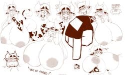 busty cow_girl cow_print crashcantheman doodle expressions freckles freckles_on_face glasses huge_breasts hyper_breasts lactation mancanthecrash1 milk milk_squirt nipples sketch starr(crashcantheman) uncensored