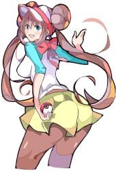 1girls ass ass ass_focus blue_eyes breasts brown_hair cleavage clothed clothing female game_freak human light-skinned_female light_skin nintendo pokemon rosa_(pokemon) short_hair solo solo_focus