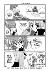 comic fate_testarossa lyrical_nanoha mahou_shoujo_lyrical_nanoha mahou_shoujo_lyrical_nanoha_a's mahou_shoujo_lyrical_nanoha_a's monochrome signum thighhighs translated translation_request