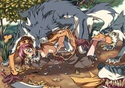 1girls blood blood_on_face breasts dagger exposed_breasts nipples open_clothes open_shirt panties panty_pull ragnarok_online rape shirt sword tear thief thief_(ragnarok_online) torn_clothes underwear volvox weapon white_panties wolf zoophilia