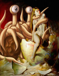 1girls consensual_tentacles creation eggshell flying_spaghetti_monster nude_female painting public_domain tagme tattoo tentacle