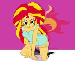 equestria_girls female_only friendship_is_magic lingerie my_little_pony solo sunset_shimmer supesnsfw