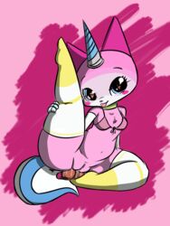 anthro clothing cute dildo feline feline lego legwear mammal sex_toy solo spread_legs spreading swimsuit the_lego_movie thigh_highs unikitty vono