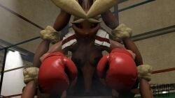 1girls 3d abs anthro anthro_only big_eyebrows black_sclera boxing boxing_gloves brown_body bunny bunny_ears bunny_girl female female_only feudorblen gloves gym indoors leggings lopunny mega_lopunny midriff muscular muscular_arms muscular_female nintendo pokémon_(species) pokemon pokemon_(species) punching_bag red_boxing_gloves red_eyes red_gloves sfm solo source_filmmaker sportswear steam steaming_body steamy_breath sweat tan_fur taped_nipples taped_pussy tired torn_clothes towel towel_around_neck