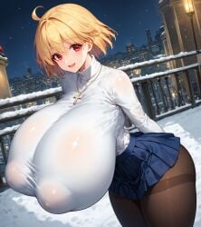 1girls ahoge ai_generated alternate_breast_size arcueid_brunestud areolae big_breasts blonde_hair boob_focus breast_focus breasts breasts_bigger_than_head enormous_breasts gigantic_breasts huge_breasts hyper hyper_breasts large_breasts large_tits meaty melty_blood nipples nipples_visible_through_clothing plump red_eyes short_hair thick top_heavy tsukihime type-moon vampire vampire_girl