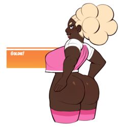 1girls ass big_ass dark-skinned_female dark_skin female female_only goldie jamesab solo