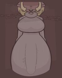 big_penis clothed deltarune dress futanari ieuphorica noelle_(deltarune) tagme text throbbing_penis