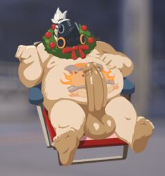 1boy big_belly big_penis chronobauble chubby chubby_male fat fat_man male_only masked masked_male obese obese_male overweight overweight_male roadhog solo solo_male