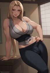 1futa 1futanari abs ai_generated ass big_ass big_breasts big_butt big_hips big_penis blonde_female blonde_hair blonde_hair breasts brown_eyes bulge bulge_through_clothing cleavage clothed clothing dick dickgirl eyebrows eyelashes fully_naked fully_nude futa_only futanari grin grinning grinning_at_viewer hair hands-free huge_breasts huge_cock indoors lips long_hair looking_at_viewer makeup milf muscular naked naked_futanari narrow_waist narrowed_eyes naruto naruto_(series) naruto_shippuden nose nude nude_futanari penis seducing seductive seductive_eyes seductive_gaze seductive_look seductive_mouth seductive_pose seductive_smile smile smile_at_viewer smiley_face smooth_balls smooth_penis smooth_skin solo solo_dickgirl solo_focus solo_futa solo_futanari testicles tsunade velonix