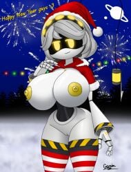 big_ass christmas female female_only huge_ass huge_breasts murder_drones new_year nude robot robot_girl teasing v_(murder_drones) zhenyagazin