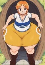 ai_generated big_ass big_breasts bottom_heavy female female_only gvukub huge_ass nami nami_(one_piece) one_piece thick_thighs wide_ass wide_hips