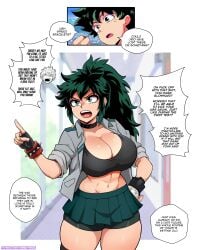 abs ass_expansion before_and_after breast_expansion female_deku gender_transformation genderswap_(mtf) large_breasts my_hero_academia rule_63 themightfenek thick_thighs tomboy transformation wide_hips