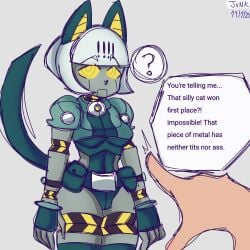 dialogue english_text female human junkok_(artist) male robo-fortune robot robot_girl skullgirls tagme video_games