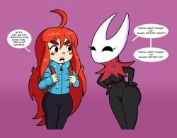 2girls breasts celeste_(game) hollow_knight hornet_(hollow_knight) madeline_(celeste) trans trans_woman transfem transgender zunnibunni