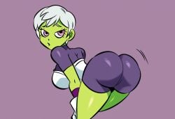 1girls alien alien_girl ass big_ass bubble_butt cheelai dat_ass dragon_ball dragon_ball_super green_skin mullon