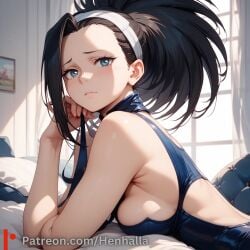 1girls ai_generated big_breasts breasts dress henhalla momo solo solo_female yaoyorozu_momo young younger_female