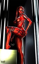 1girls 3d alien ass breasts darth_hell darth_talon female humanoid nipples nude one_leg_up red_skin sith solo star_wars star_wars:_legacy tattoo twi'lek