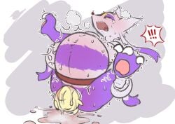 absurd_res anthro belly big_belly birth crowning darlondemonic difficult_birth fan_character female generation_5_pokemon hi_res labor labor_pains live_birth miel_(stormthehusky) mienfoo mienshao nintendo pokemon pokemon_(species) pregnant pregnant_anthro pregnant_female push pushing pushing_out solo vaginal_birth