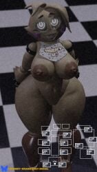 3d 3d_(artwork) animatronic anthro arms_behind_back avian big_breasts big_thighs bird blender camera_pov curvy donkey-brains female five_nights_at_freddy's front_view furry geodat64 heartbreak_chica_(geodat64) large_nipples looking_at_viewer machine nipple_piercing nude partially_clothed pussy robot rosy_cheeks smile solo static teeth toy_chica_(fnaf)