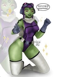 1girls alien alien_girl attea belt ben_10 ben_10_omniverse breasts female gloves green_skin scarf thigh_boots thighhighs thighs wide_hips