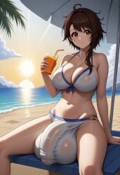 1futa ai_generated bangs bare_shoulders beach beach_umbrella big_balls big_breasts big_penis big_testicles breasts brown_eyes brown_hair civitai cleavage closed_mouth cloud collarbone day drink drinking_straw flaccid flaccid_penis front-tie_top full-package_futanari futa_only futanari futanari holding holding_cup holding_drink holding_object horizon huge_balls huge_breasts huge_testicles large_breasts looking_at_viewer mizuiro01 navel nisekoi ocean onodera_kosaki outdoors pelvic_curtain sarong see-through short_hair short_hair_with_long_locks sitting sky solo solo_futa stomach sun sunlight swimsuit swimwear testicles thighs umbrella uncensored water wet white_bikini