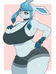 1girls 2026 breasts eeveelution female female_only glaceon plankzu pokemon pokemon_(species) tagme thighs