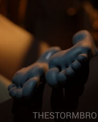3d_(artwork) barefoot blender_(software) blender_cycles blue_skin deadlock dirty_feet feet feet_only feet_pov foot_fetish foot_focus ghost_girl thestormbro toes vindicta_(deadlock)