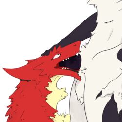 anthro faceless_male male open_mouth oral penis raptoral sergal tongue yaoi