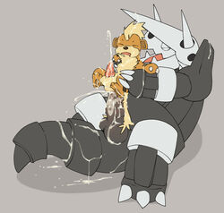 2boys aggron anthro argon_vile ass balls big_dom_small_sub canine closed_eyes cum cum_everywhere cum_from_ass cum_in_ass cum_inside cum_splatter cum_while_penetrated cumshot dragon duo erection flat_colors furry gay growlithe hands-free knot lifted male male_only mammal messy multiple_boys nintendo open_mouth orgasm orgasm_face penetration penis pokemon pokemon_(species) reclining scrunchy_face shallow_penetration size_difference spread_legs spreading testicles video_games