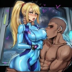 1boy ai ai_assisted ai_generated blonde_female blonde_hair choking dark_skinned_female dominant_male domination full_body_suit latex latex_clothing licking_breast licking_nipples metroid prussia123 rape samus_aran sexy sexy_body sexy_clothing sexy_female strangling sucking_nipples zero_suit_samus