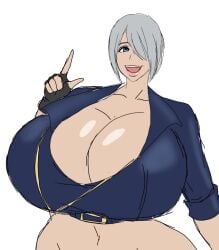 1female 1females 1girl 1girls alternate_breast_size angel_(kof) blue_eyes blue_eyes_female female female_only fingerless_gloves girl girl_only king_of_fighters momiji_(artist) open_mouth short_hair short_hair_female snk solo solo_female solo_girl tagme white_hair white_hair_female