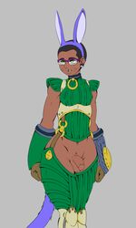 1boy crossdressing dark-skinned_femboy dark-skinned_male dark_skin femboy glasses krua-artz male male_only matty_(aurk) original penis pokemon solo solo_male tagme wide_hips