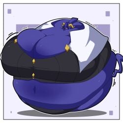 big_breasts blueberry_inflation breasts cleavage female furry huge_breasts inflation shun_gt sybil_(pseudoregalia) tagme thick_thighs wide_hips