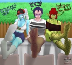 crunchypicklevt disgusted feet fishnets foot_fetish ghostyartz&comics(artist) goblinfia mafia_mom pov socks teasing teasing_viewer