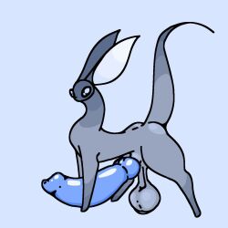 alien animal_genitalia animal_penis balls big_balls blue_penis canine_genitalia canine_penis colored_penis digital_media_(artwork) feral genitals grey_body hi_res huge_balls hyper hyper_balls hyper_genitalia male nude penis quadruped shay_the_bunny sheath simple_background solo standing tail