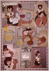 5_fingers absurd_res anthro anus bodily_fluids comic coprophagia duo eating_feces feces feces_in_bowl feces_in_container feces_in_mouth feces_on_face female female/female fingers genital_fluids genitals heart_symbol hi_res lagomorph leporid mammal mouse murid murine peeing peeing_in_cup pitcher rabbit rodent scat scatplay scaty tail tilde_after_text tilde_before_text urination urine urine_in_container vulva