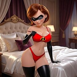 ai_generated bra helen_parr latex_gloves latex_thighhighs panties ready_for_sex the_incredibles