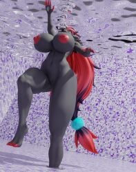 1girls aquaphilia breasts bubbles drowning female nintendo nipples nude peril pokemon reaching_up solo underwater underwater_peril zantzusui zoroark