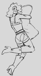 1female 1girl 1girls body_pillow boots boots_only cute cute_face f1zztastic female female_focus female_only fluffy_hair garter_belt garter_belt_leggings garter_straps hair_covering_eye hugging_pillow laying_down lingerie looking_at_viewer looking_back lying no_color no_visible_genitalia one_piece panties pillow pillow_grab pillow_hug poofy_hair road_(one_piece) round_ass round_butt rule_63 shoulder_length_hair skinny skinny_female small_bra small_breasts smiling smiling_at_viewer solo solo_female solo_focus stockings