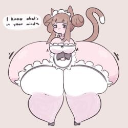ass_body catgirl gargantuan_ass huge_ass hyper hyper_ass hyper_bottom_half maid o-bisu original original_character