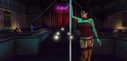 1female 1girl 1girls 3d 3d_(artwork) 3dcg absurd_res absurd_resolution absurdres artist_request beautiful_woman black-haired_female black_lipstick black_thong chastity_(grand_theft_auto_v) cleavage corset disinterested earring edited_screencap emotionless emotionless_female expressionless filtered fishnet_legwear fishnet_stockings fishnet_thighhighs fishnets game_cg gothic grand_theft_auto grand_theft_auto_online grand_theft_auto_v high_quality high_resolution highres huge_breasts indifferent leaning_to_the_side mature_woman multiple_males necklace pole_dancing red_corset rockstar_games short-haired_female source_request stockings strip_club stripper stripper_pole thighhighs thong tomboyish unbothered uncaring uncaring_female uninterested uninterested_female unnamed_characters vanilla_unicorn whore wide_hips