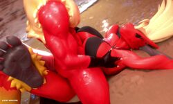 3d_(artwork) 3d_animation 5:3 animated anthro ass beach big_butt bikini biped black_clothing blaziken blonde_hair breast_play breasts clothed clothing digital_media_(artwork) duo feet female foreskin generation_3_pokemon genitals hair hand_on_breast hands_behind_head hi_res high_framerate kasdaq lying male male/female nintendo no_sound on_back outside penis pokemon pokemon_(species) red_body sex short_playtime swimwear tagme titjob two-piece_swimsuit video