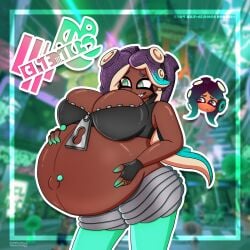 blushing_at_viewer blushing_female busty busty_female dark-skinned_female female inkloving looking_at_viewer marina_(splatoon) mayternity nintendo octoling octoling_girl pregnant pregnant_belly pregnant_female smiling_at_viewer splatoon splatoon_(series) splatoon_2