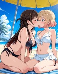 2025 2girls adult_female adults ai_art ai_generated antagonist barefoot beach beach_towel beach_umbrella bikini bikini_skirt black_bikini blonde_hair blue_eyes blush bob_cut braid brown_hair cleavage closed_eyes clothed_female clouds college_student confession couple curvy curvy_female day enemies feet female/female female_kissing_female female_on_female females_only french_braid french_kiss full_body highres invitation inviting inviting_to_fuck inviting_to_sex kanojo_okarishimasu kiss large_breasts lesbian_couple lesbian_kiss long_hair looking_at_partner looking_happy looking_pleasured love medium_breasts mizuhara_chizuru multiple_girls nanami_mami navel ocean on_beach otakuhikikomori outdoors palm_trees parasol passionate_kiss pink_tips proposal propositioning rivals sand sea seiza short_hair sitting sitting_on_floor skirt sky students sunlight surprise surprise_kiss surprised_expression sweat sweatdrops sweaty_body sweetybunny.moe tongue_kiss towel two-tone_hair variant_set vegetation water white_bikini white_skirt wide_eyed young_adult yuri