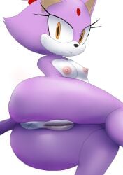 2026 aerosin anthro anus areola biped black_nose blaze_the_cat breasts butt digital_media_(artwork) domestic_cat eyelashes felid feline felis female female_anthro forehead_gem fur gem genitals glistening glistening_body hi_res looking_at_viewer lying mammal mouth_closed multicolored_body multicolored_fur nipples nude nude_anthro nude_female on_side orange_eyes pink_areola pink_nipples pointy_ears prick_ears purple_body purple_fur purple_tail red_gem sega simple_background small_breasts solo sonic_(series) sonic_the_hedgehog_(series) tail tan_inner_ear two_tone_body two_tone_fur vulva white_anus white_background white_body white_fur
