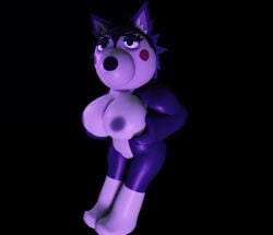 1girls 2020s 2026 3d big_breasts black_background breasts breasts_out female female_only looking_at_viewer naked nikkipickle nude piggy_(game) the_silver_paw_(piggy) willow_(piggy) wolf wolf_girl